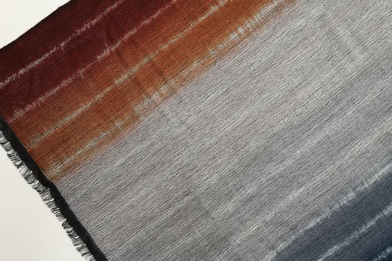 【快速出貨】喀什米爾專櫃設計梭織工藝羊絨灰藍圍巾披肩頂級精品