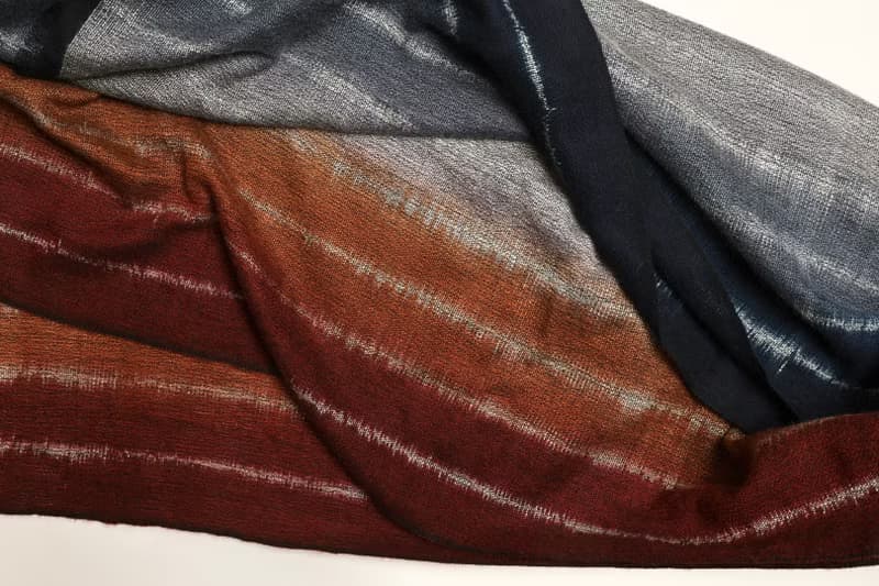 【快速出貨】喀什米爾專櫃設計梭織工藝羊絨灰藍圍巾披肩頂級精品