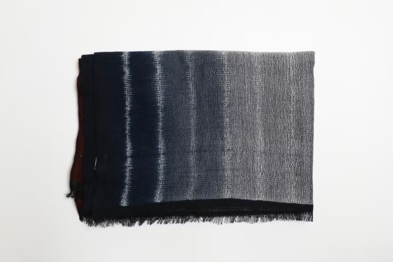 【快速出貨】喀什米爾專櫃設計梭織工藝羊絨灰藍圍巾披肩頂級精品