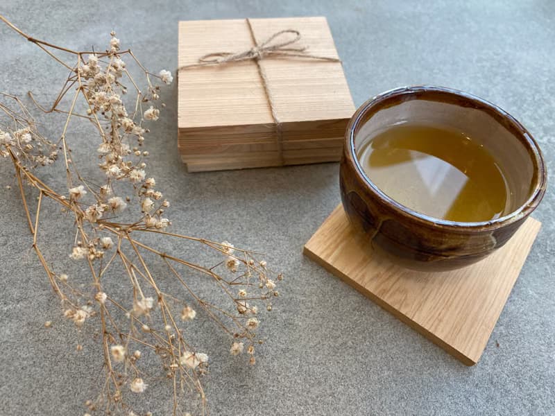 檜木杯墊(五入)