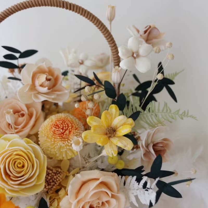 野餐提籃永生盆花 永生玫瑰 開幕花禮 喬遷賀禮 榮升禮物