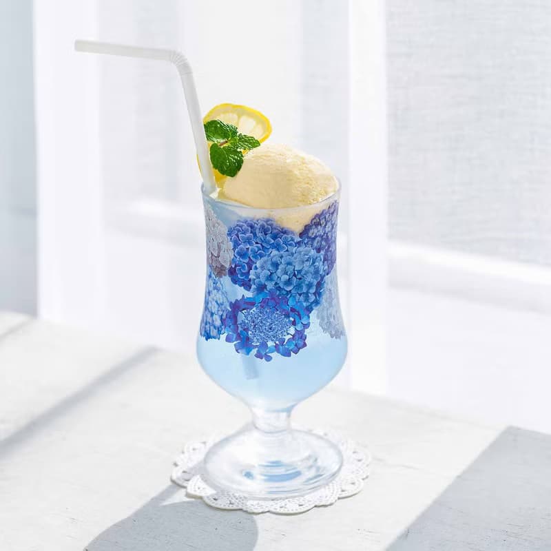 【YOU+MORE!】繡球花紋高腳玻璃杯