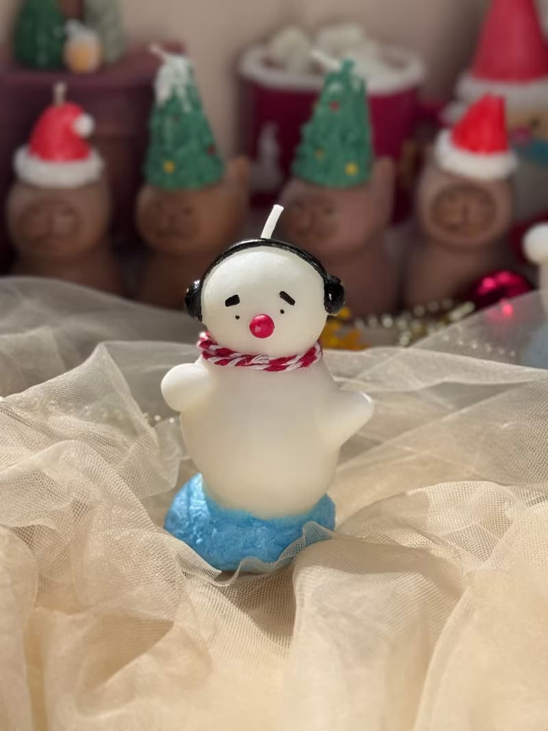 手工蠟燭 - 聞歌起舞的尷尬雪人蠟燭