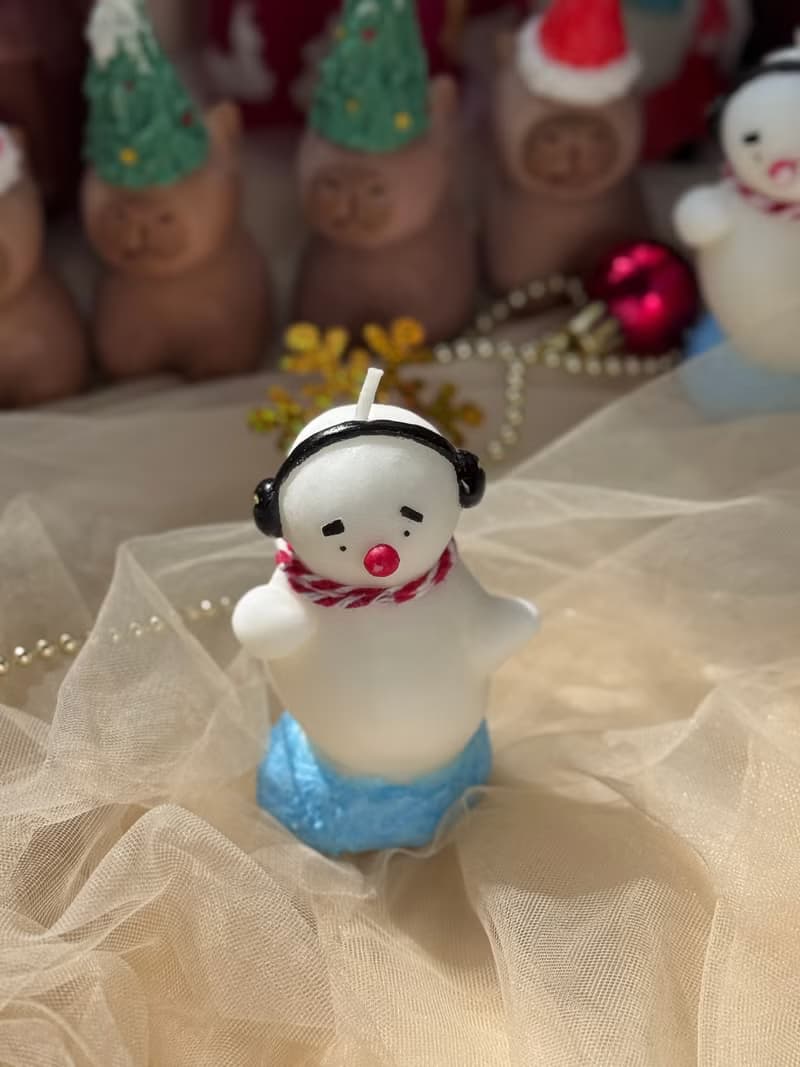手工蠟燭 - 聞歌起舞的尷尬雪人蠟燭