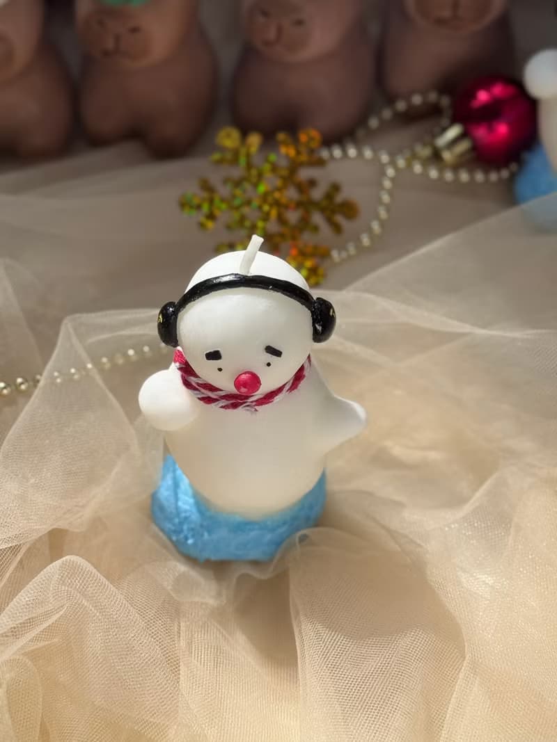 手工蠟燭 - 聞歌起舞的尷尬雪人蠟燭