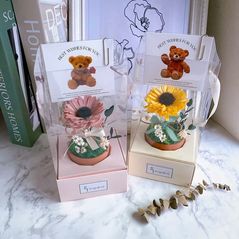 快速出貨)永生花 乾燥花 小桌花 盆花 禮物 畢業 向日葵 教師節