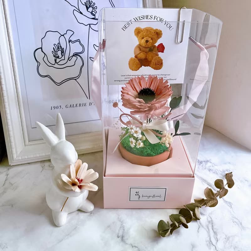 快速出貨)永生花 乾燥花 小桌花 盆花 禮物 畢業 向日葵 教師節