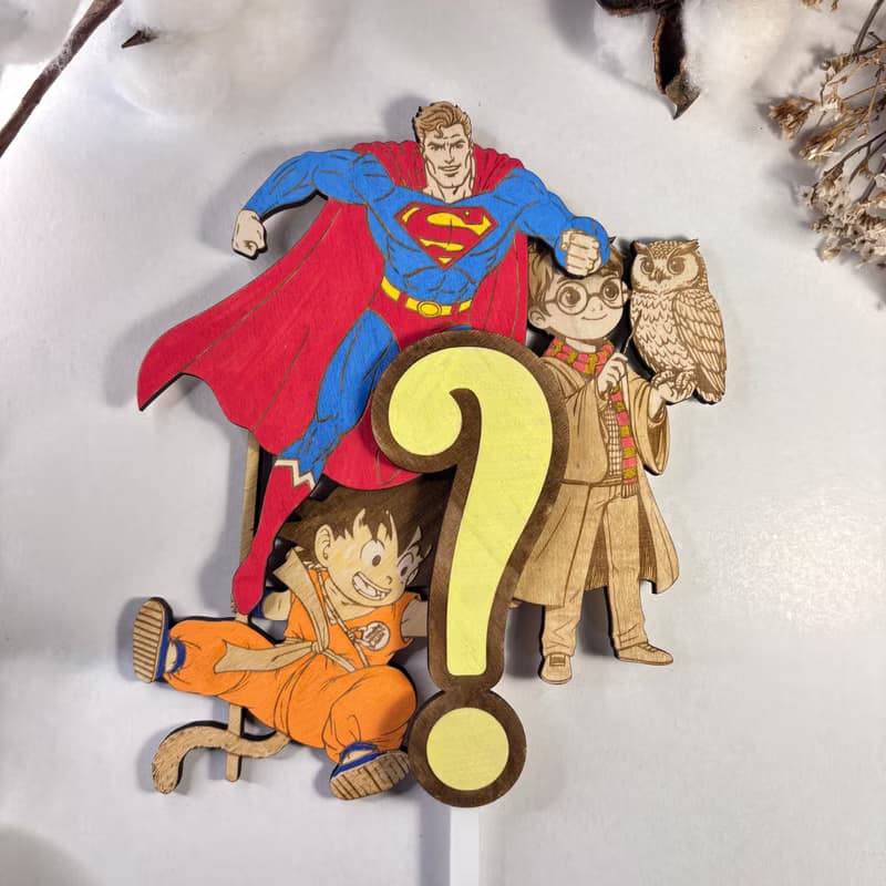 Wood Custom Cake Topper - Hand Painted Birthday Keepsake - Custom Theme