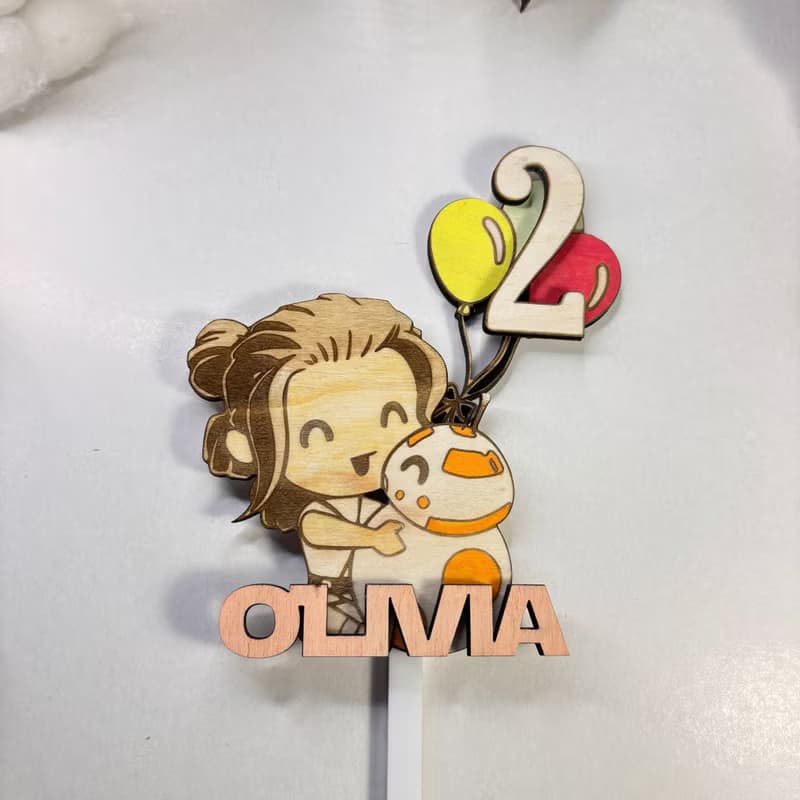 Wood Custom Cake Topper - Hand Painted Birthday Keepsake - Custom Theme