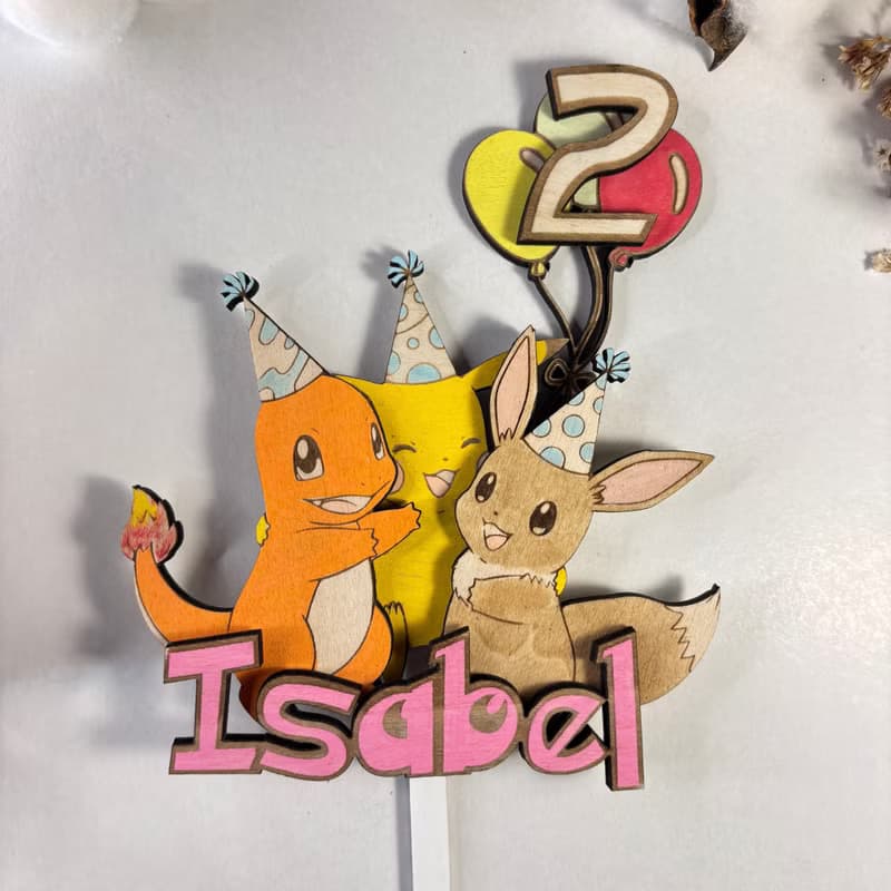 Wood Custom Cake Topper - Hand Painted Birthday Keepsake - Custom Theme