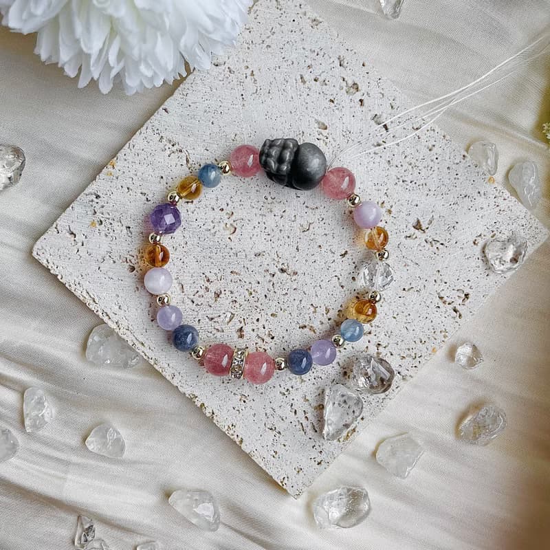 年綸 銀耀石貔貅水晶 吧14K包金 開運手鍊 招財 暴富必備款 黃水