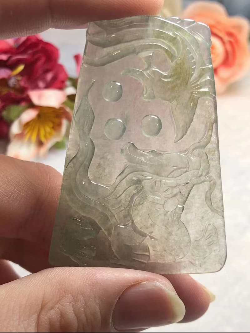 多寶晶石/天然翡翠A貨/龍鳳牌結婚禮物/情侶禮物/結婚禮物/龍鳳珮