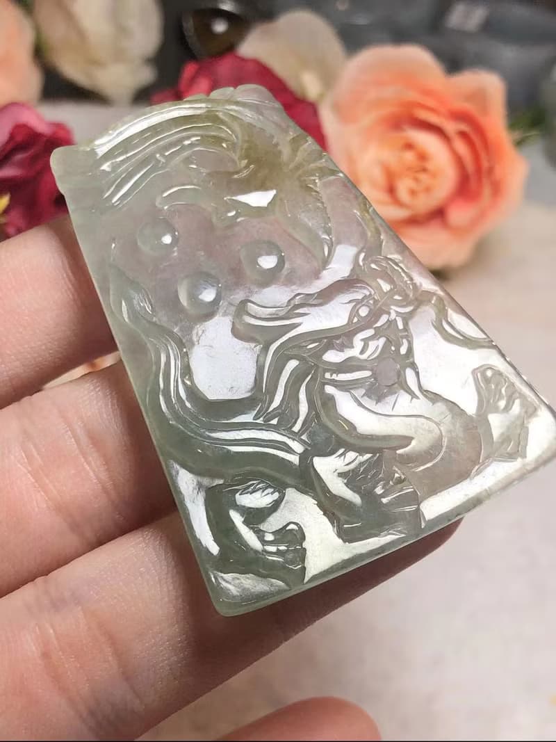多寶晶石/天然翡翠A貨/龍鳳牌結婚禮物/情侶禮物/結婚禮物/龍鳳珮