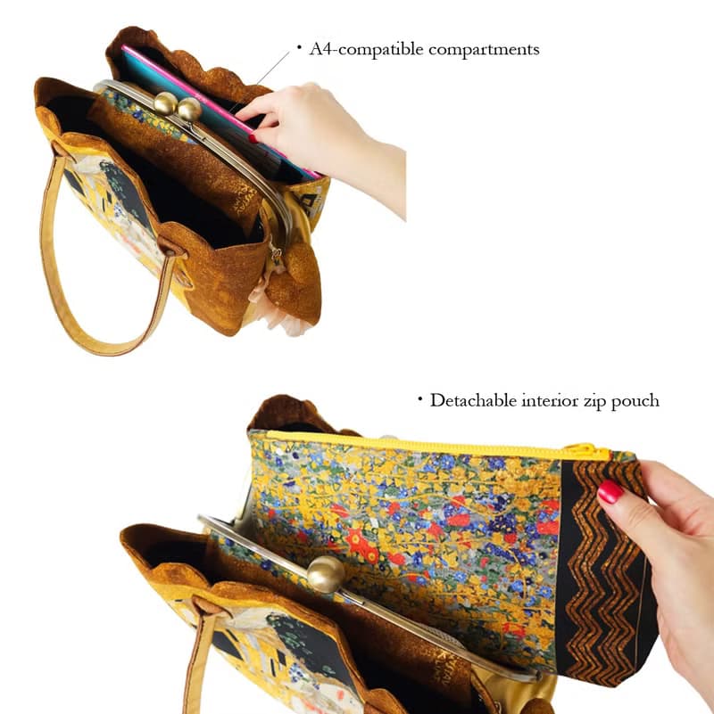 Klimt克林姆 吻 限量收藏 手作口金肩背包 手提側背 名畫藝術