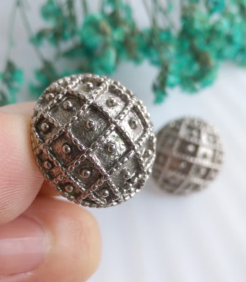 Vintage Jewelry 西洋古董飾品 銀色調 行星  針式耳環