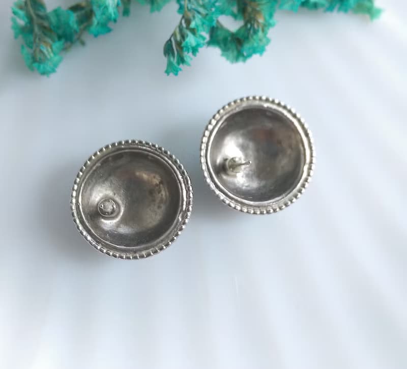 Vintage Jewelry 西洋古董飾品 銀色調 行星  針式耳環