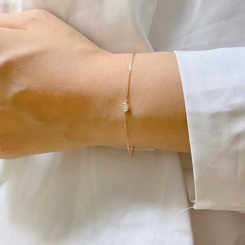 925純銀 | 簡約包鑽9分_手鍊