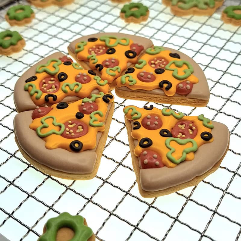 【溫蒂泡芙】造型糖霜餅乾-美式臘腸PIZZA款(單片入)