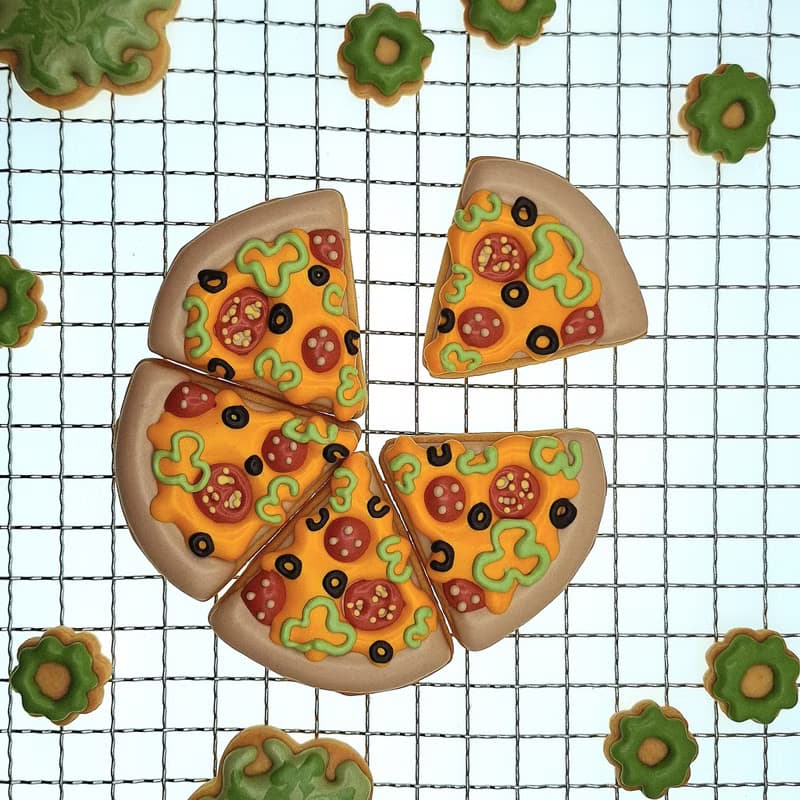【溫蒂泡芙】造型糖霜餅乾-美式臘腸PIZZA款(單片入)