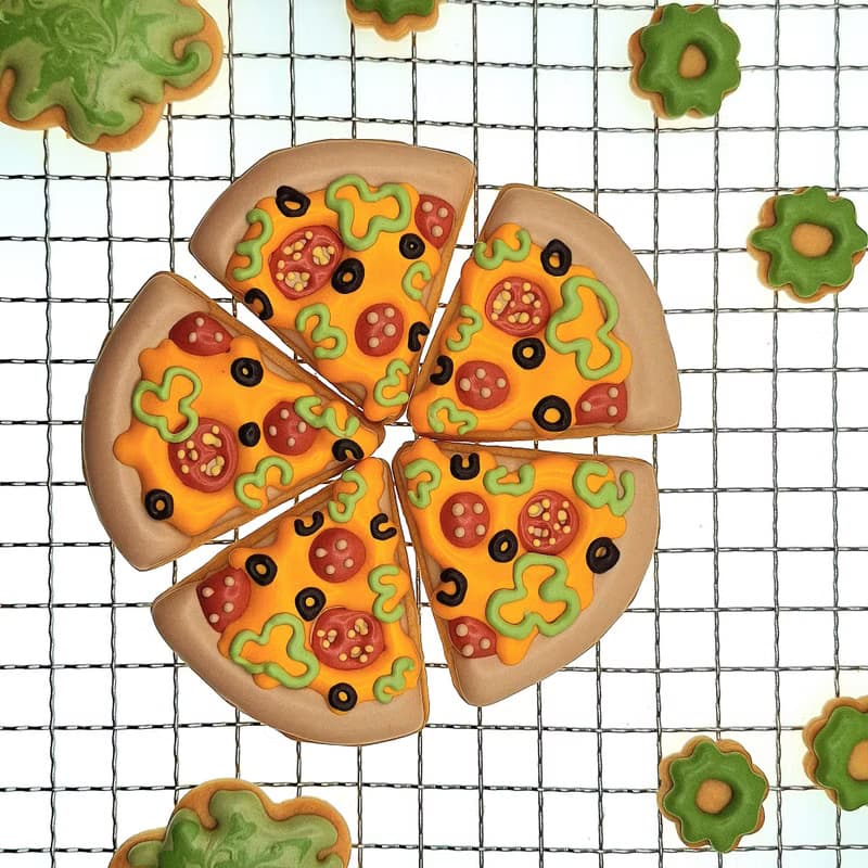 【溫蒂泡芙】造型糖霜餅乾-美式臘腸PIZZA款(單片入)