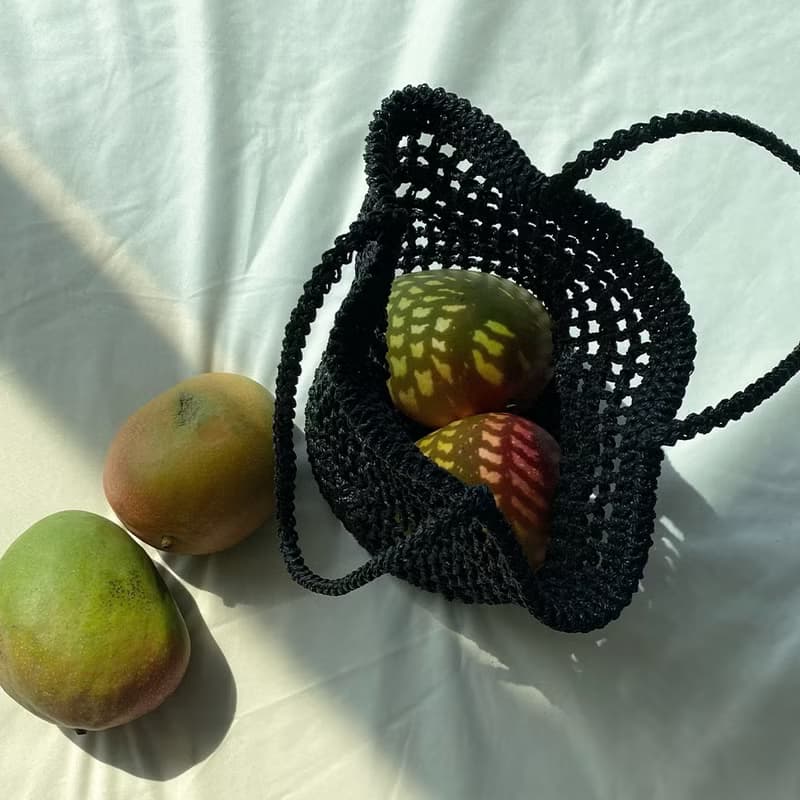 Black Summer Resort Beach Mesh Net Bag Tote Bag
