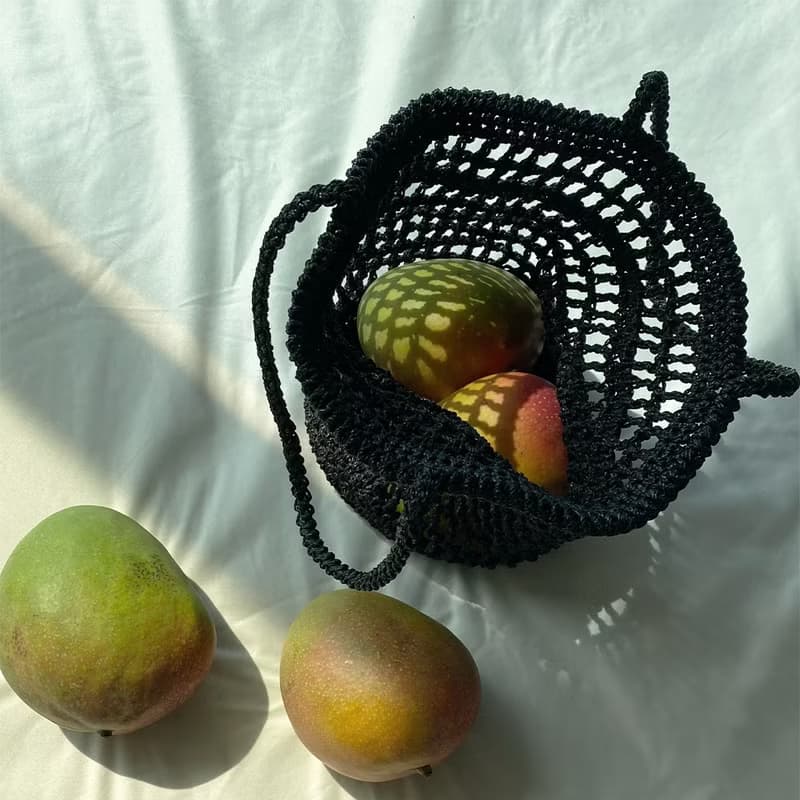 Black Summer Resort Beach Mesh Net Bag Tote Bag