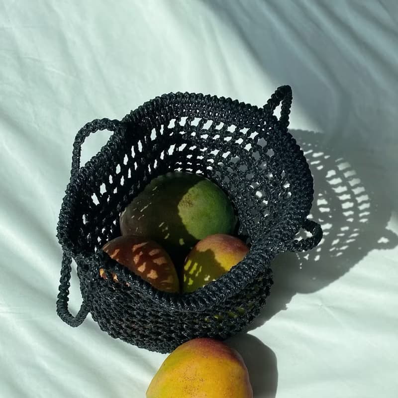 Black Summer Resort Beach Mesh Net Bag Tote Bag