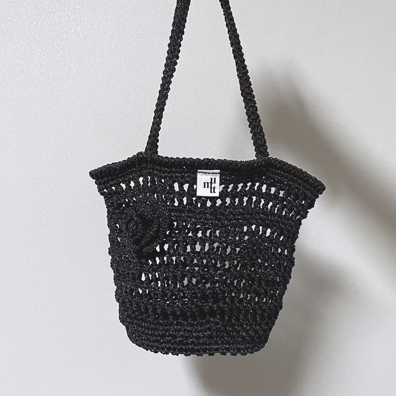 Black Summer Resort Beach Mesh Net Bag Tote Bag