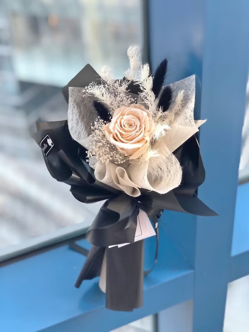 可寄台灣 香奈風  單枝 玫瑰花 保鮮花束 永生花束 不凋花束