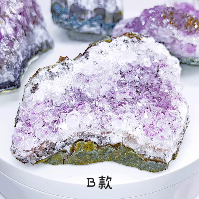 【原礦-小紫晶鎮】方解石紫水晶簇 擺件
