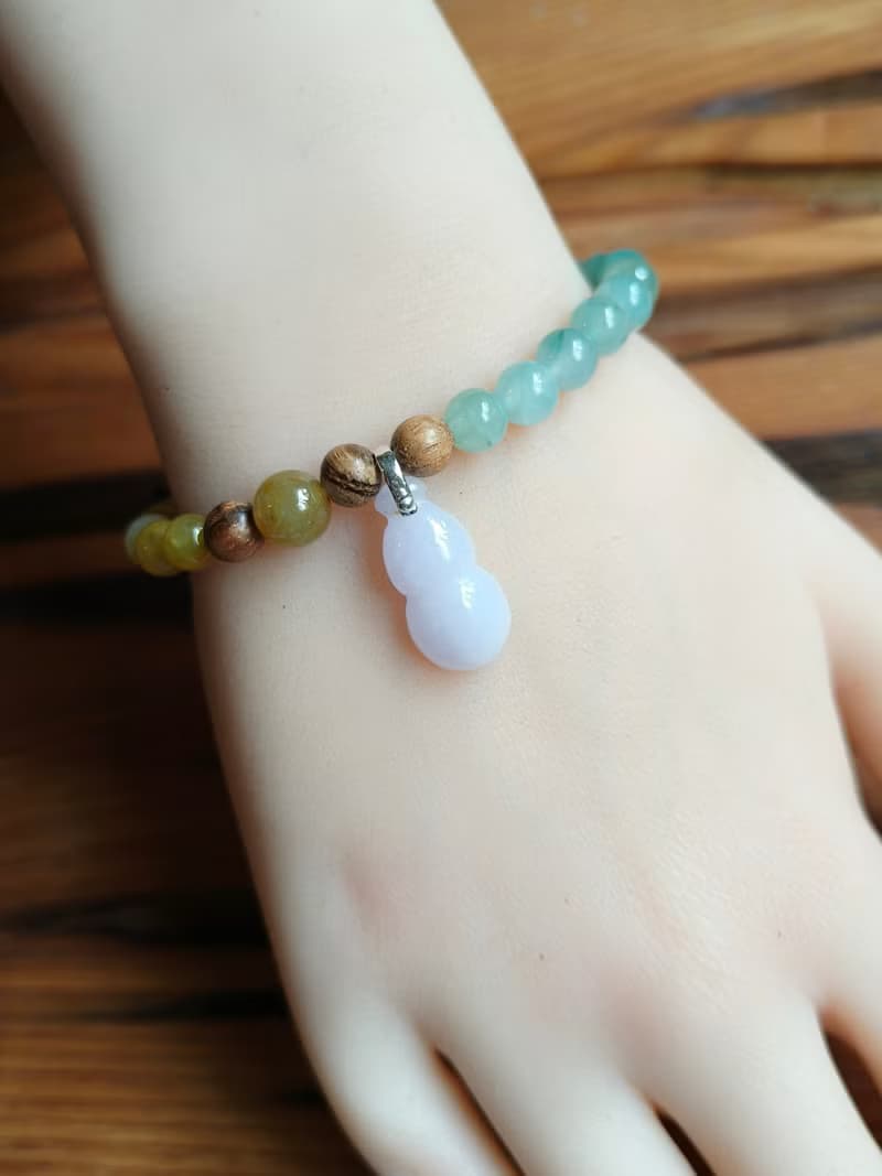 緬甸天然冰種黃、綠翡珠 紫翡葫蘆 手串手鍊