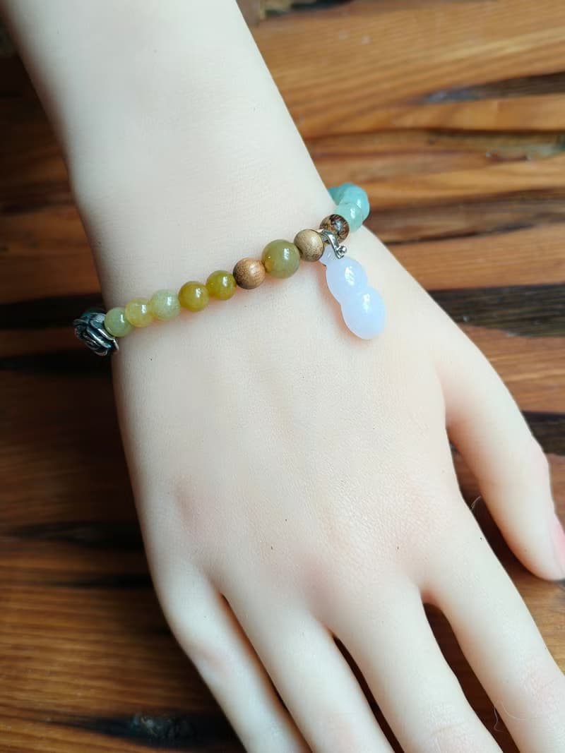 緬甸天然冰種黃、綠翡珠 紫翡葫蘆 手串手鍊