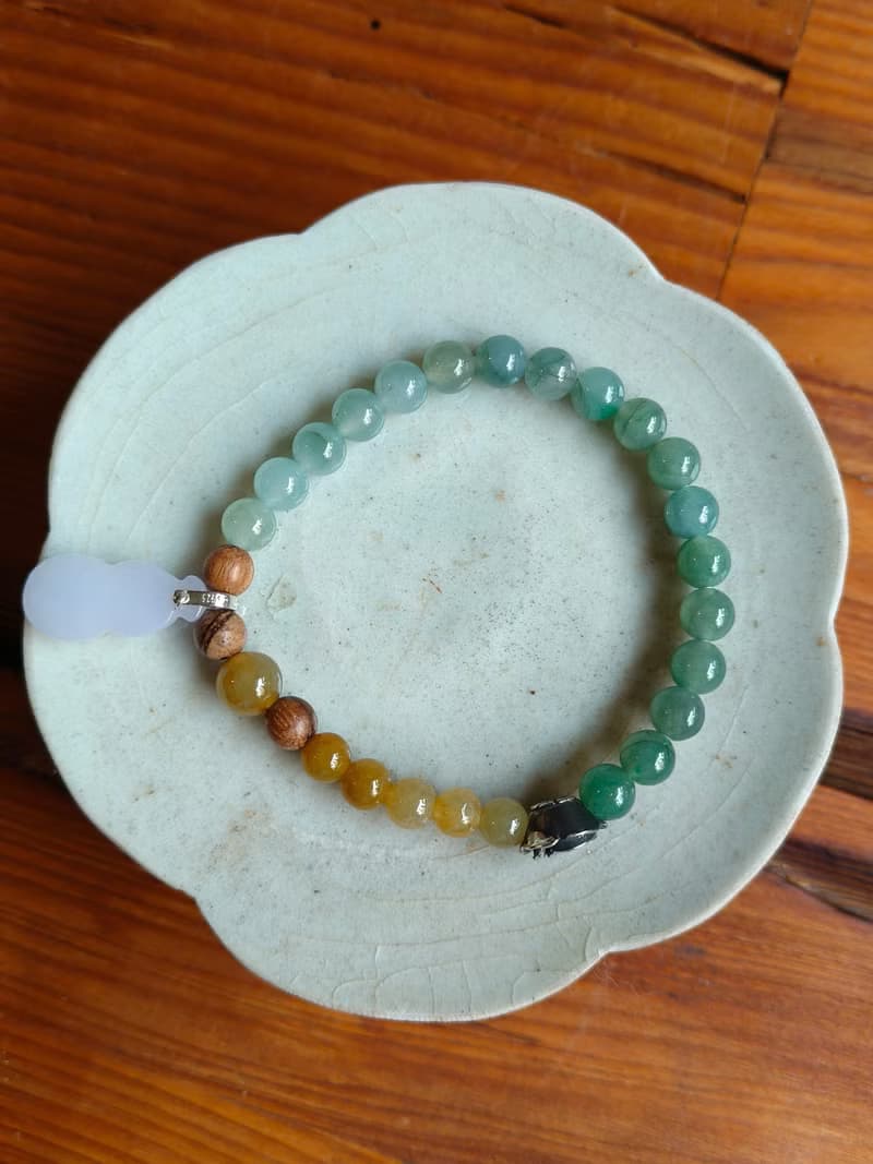 緬甸天然冰種黃、綠翡珠 紫翡葫蘆 手串手鍊