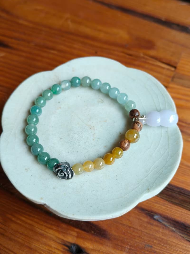 緬甸天然冰種黃、綠翡珠 紫翡葫蘆 手串手鍊