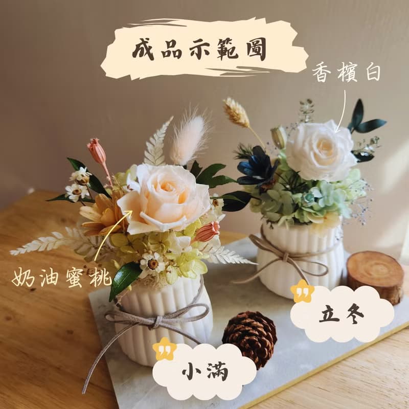 永生玫瑰擴香盆栽材料包 有教學影片 節氣盆栽材料包 手作活動
