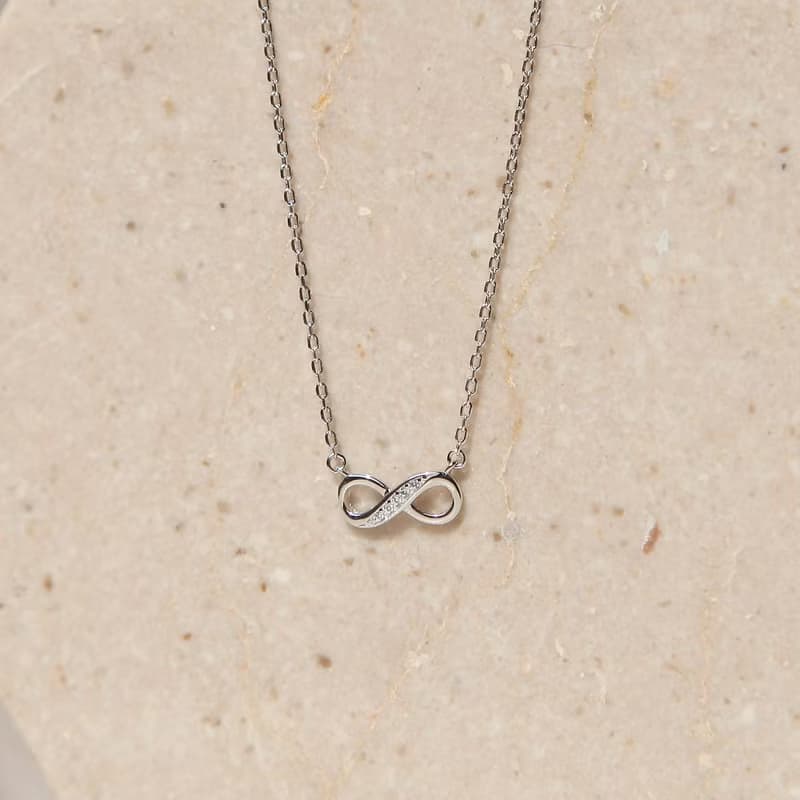 精鑲無限純銀項鍊 | 經典無限符號 鋯石項鍊 輕珠寶款