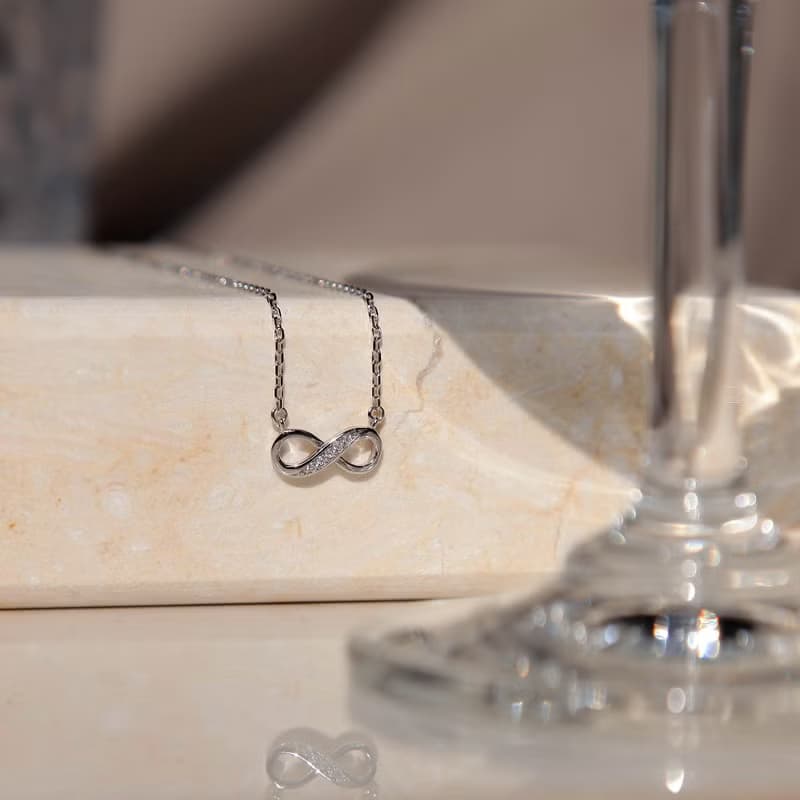 精鑲無限純銀項鍊 | 經典無限符號 鋯石項鍊 輕珠寶款