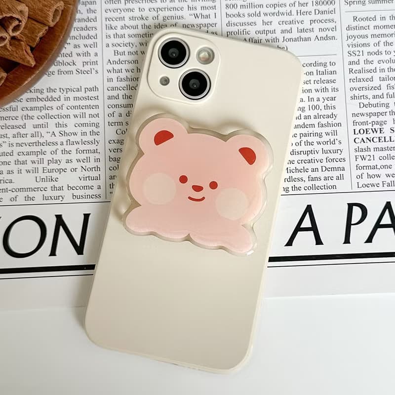 Bubble tea bear grip smartphone acrylic smart tok