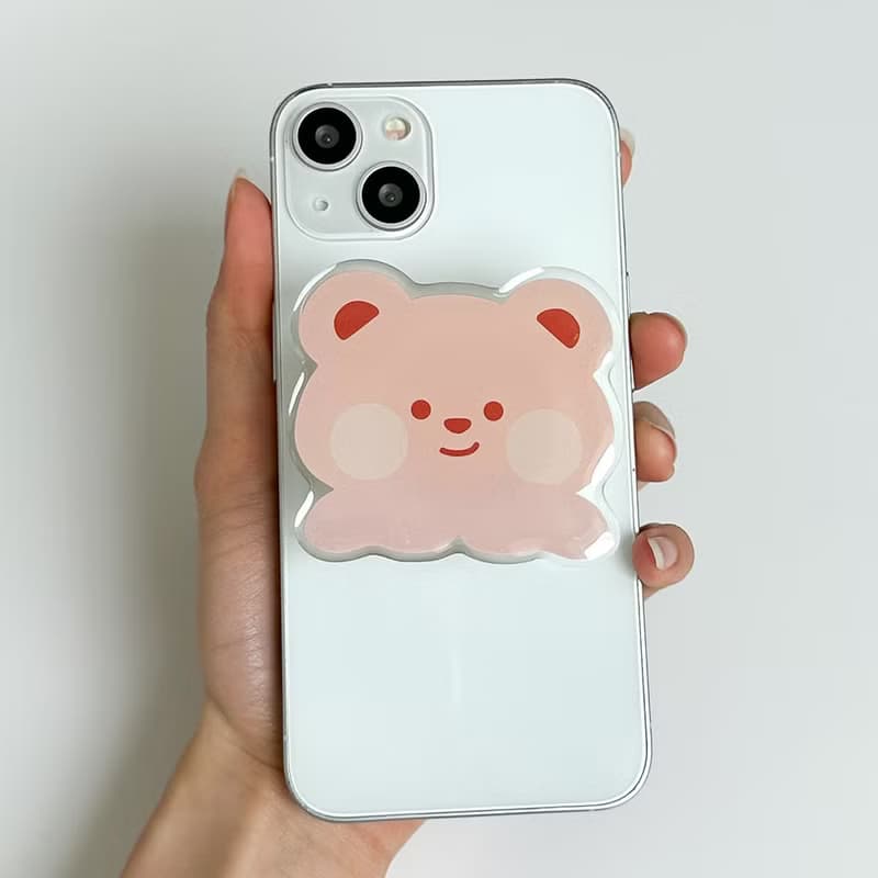 Bubble tea bear grip smartphone acrylic smart tok