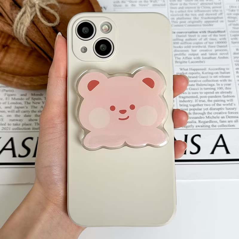 Bubble tea bear grip smartphone acrylic smart tok