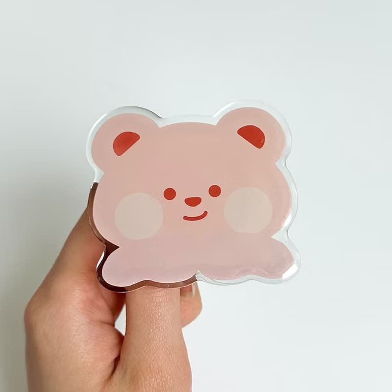 Bubble tea bear grip smartphone acrylic smart tok