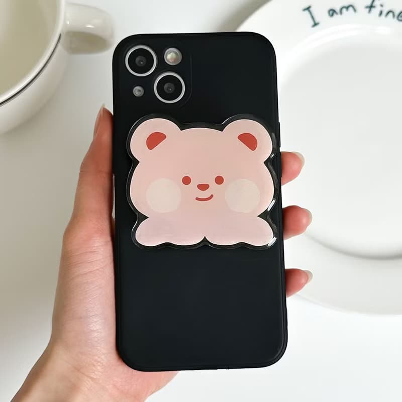Bubble tea bear grip smartphone acrylic smart tok