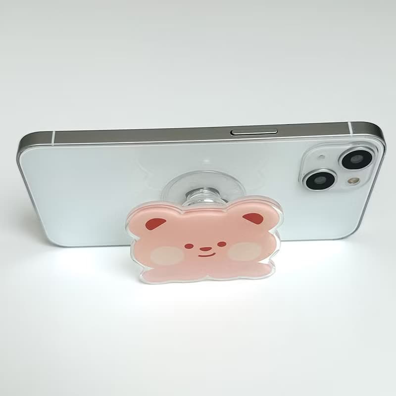 Bubble tea bear grip smartphone acrylic smart tok
