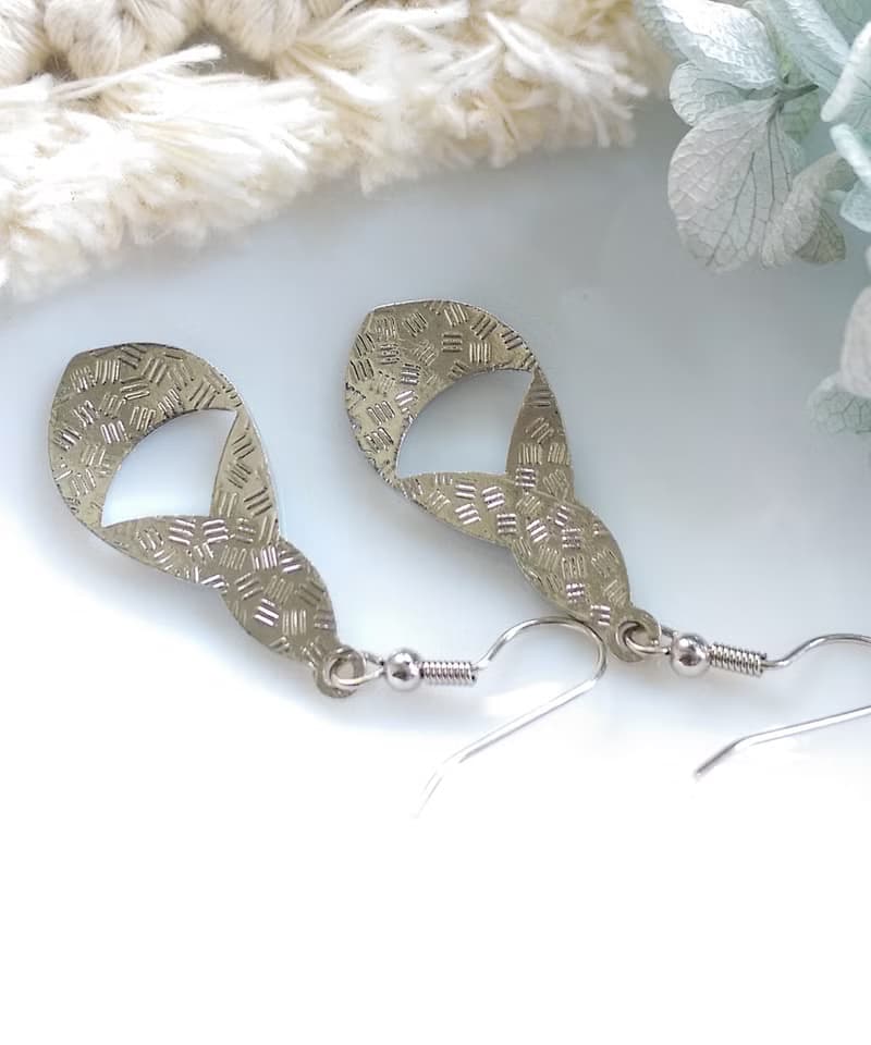 Vintage Jewelry 西洋古董飾品 景泰藍 湖水綠流紋 耳勾 針式耳環