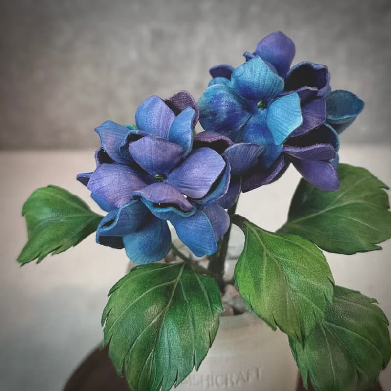 繡球花 皮革盆栽  送禮