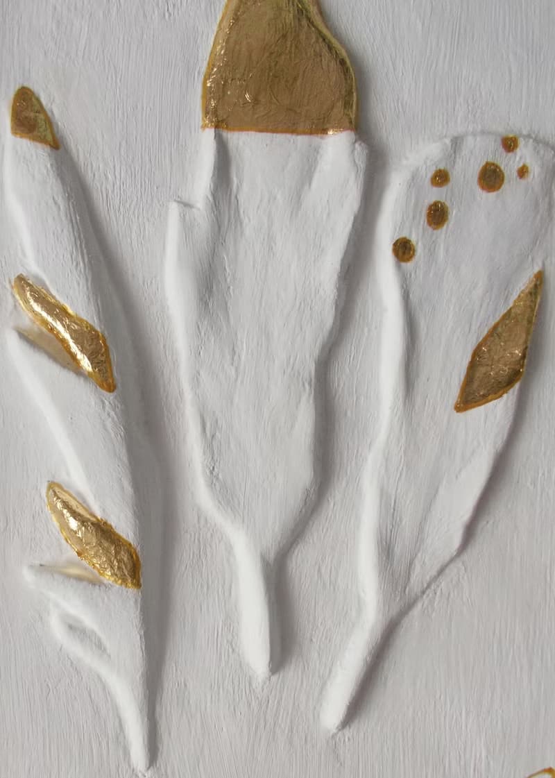 帶框 3D 牆藝術金色羽毛牆藝術淺浮雕裝飾牆板