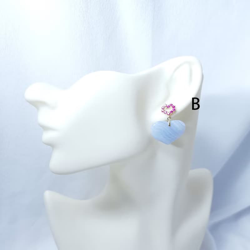 冰藍紋瑪瑙 保護之石 心想事成 喉輪 大寶石 耳環 單品 禮物 獨家