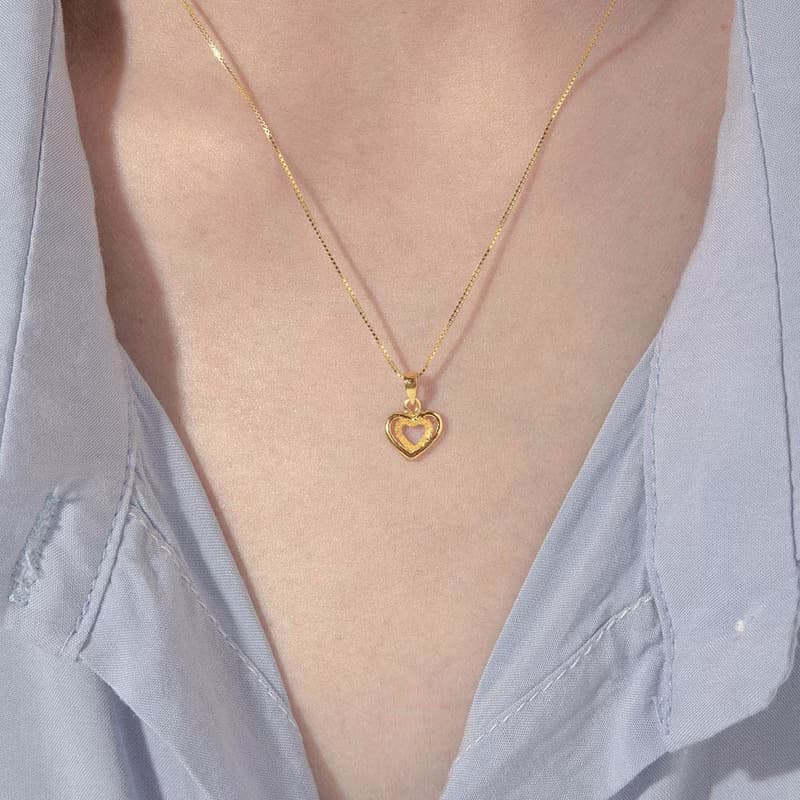 藏寶箱金飾 9999黃金純金 雙愛心Love蝴蝶結墜子 項鍊鎖骨鏈