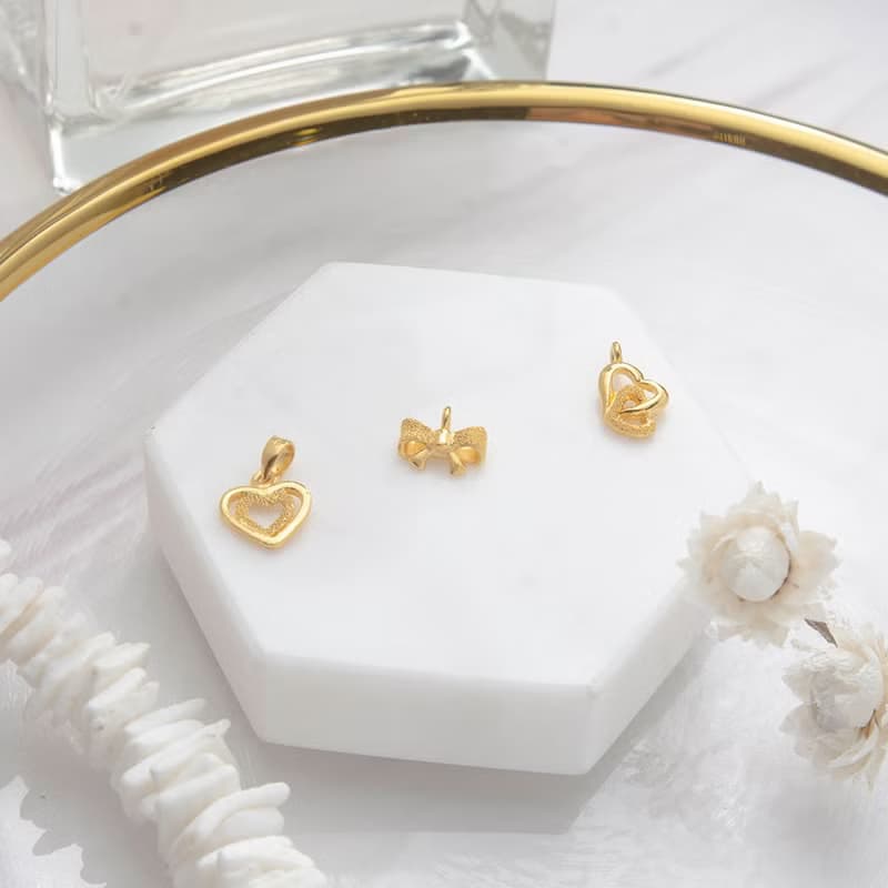 藏寶箱金飾 9999黃金純金 雙愛心Love蝴蝶結墜子 項鍊鎖骨鏈