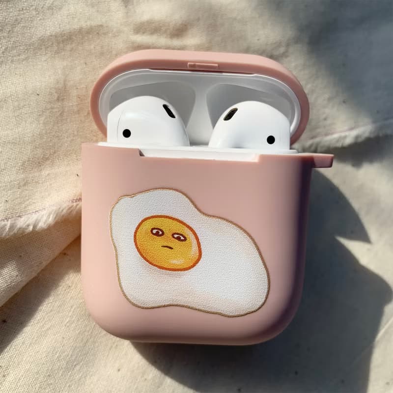 冷淡的荷包蛋 粉色磨砂軟殼 AirPods 耳機保護套 耳機殼